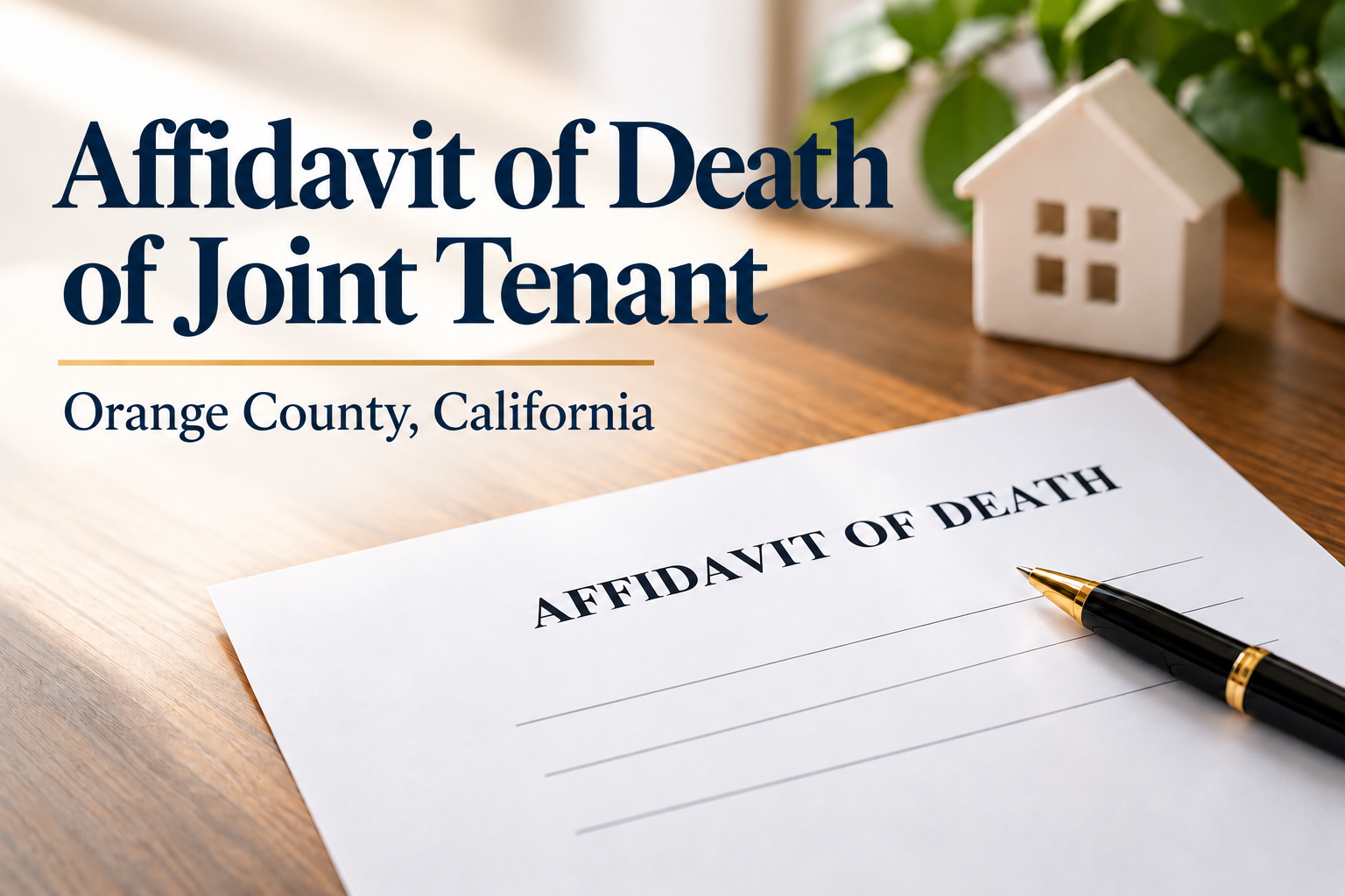 Affidavit of Death of Joint Tenant in Orange County